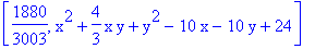 [1880/3003, x^2+4/3*x*y+y^2-10*x-10*y+24]